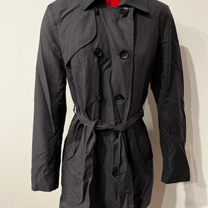 Navy Double-Breasted Trench Coat